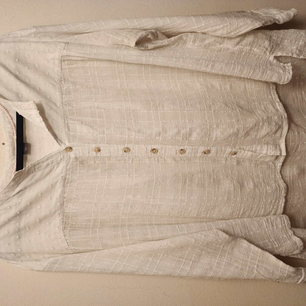 Anthropologie Cream Button-Up Camisole